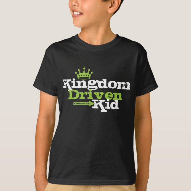 Le T-shirt conduit par royaume de l'enfant (vert) (Devant)