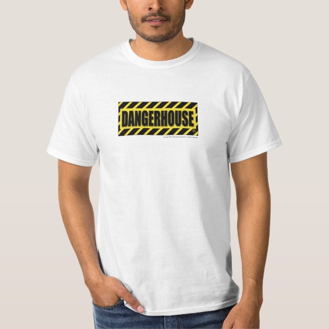Le T-shirt Dangerhouse enregistre le BLANC JAUNE (Devant)