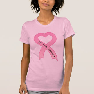 Le T-shirt de 15 d'an de survivant de rose femmes