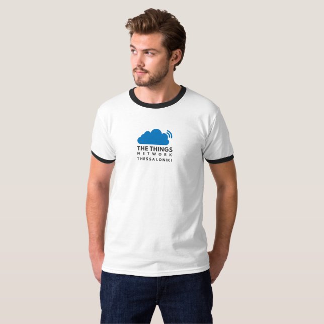 Le T-shirt de base de la sonnerie des hommes du (Devant entier)