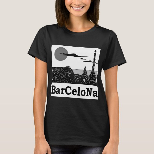 Le T-shirt de base des femmes de Barcelone (Devant)