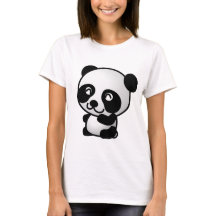 Le T-shirt de base des femmes de panda