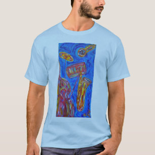 Le T-shirt de base des hommes - jazz bleu frais
