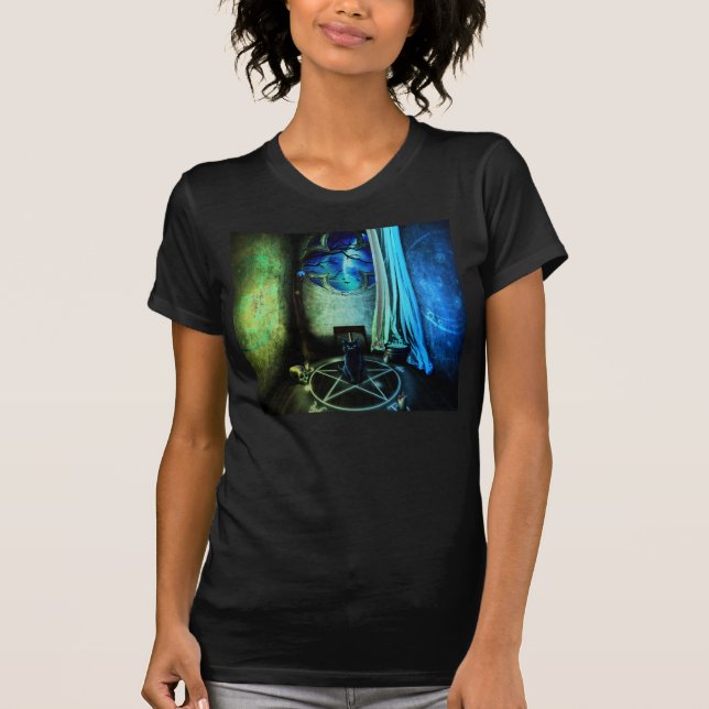 Le T-shirt de base sombre de dames de pièce de (Devant)
