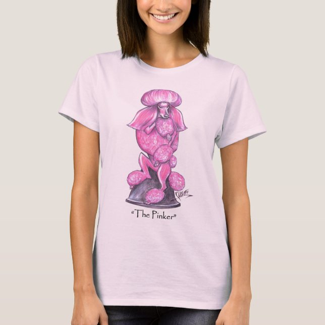 Le T-shirt de caniche de cancer du sein de Pinker (Devant)
