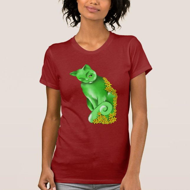 Le T-shirt de chat de jade (Devant)