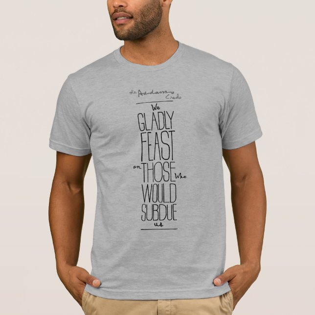 Le T-shirt de credo de famille d'Addams (Devant)