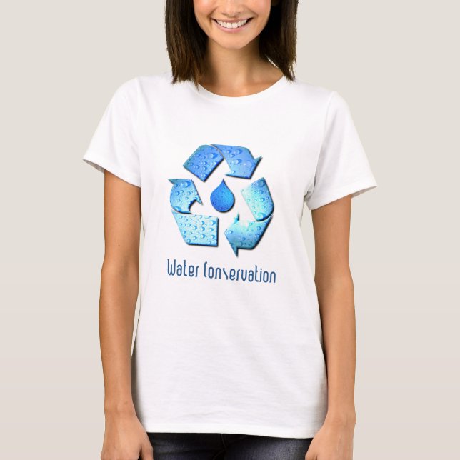 Le T-shirt de la fille de conservation de l'eau (Devant)