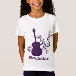 Le T-shirt de la fille de guitare de Rockstar,