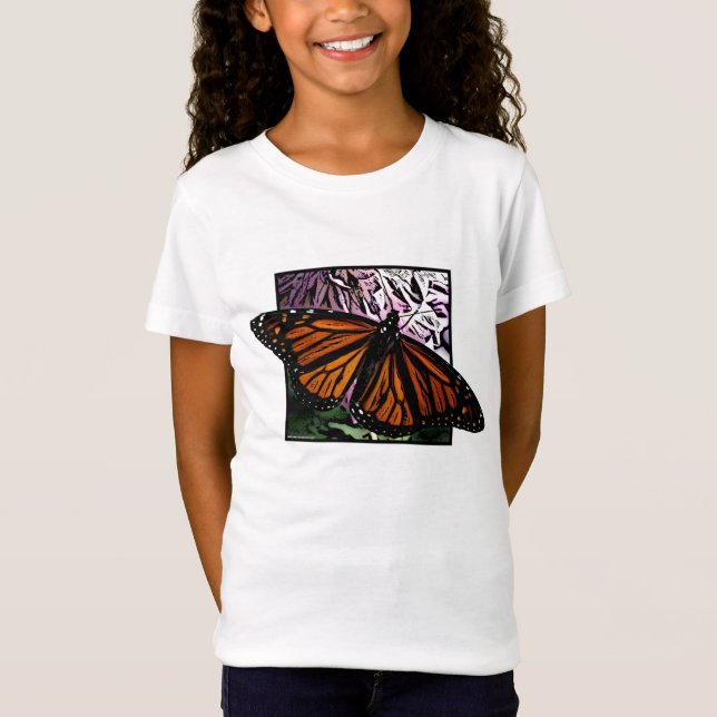 Le T-shirt de la fille de papillon de monarque (Devant)