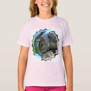 Le T-shirt de la fille de visage d'écureuil
