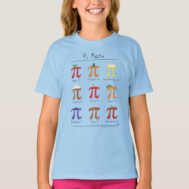 Le T-shirt de la fille des maths pi de menu de pi (Devant)