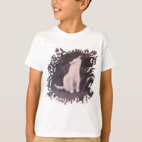 Le T-shirt de la fille "hurlante de loup blanc"