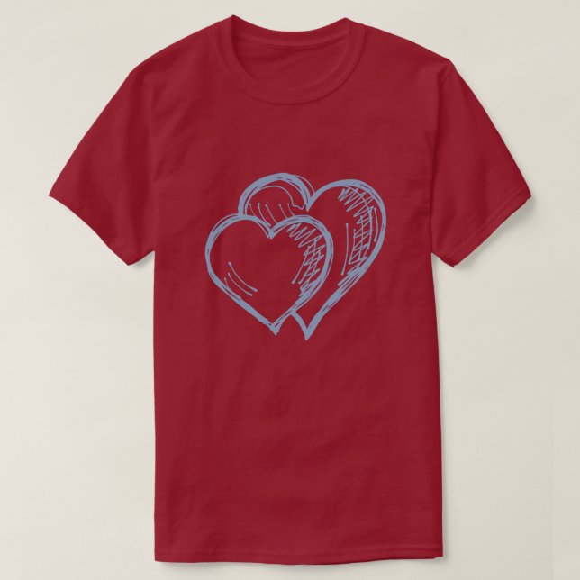 Le T-shirt de la Saint-Valentin au coeur bleu (Design devant)