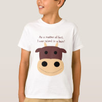 Le T-shirt de l'enfant brun mignon de vache