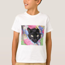 Le T-shirt de l'enfant : Chat drôle enveloppé dans