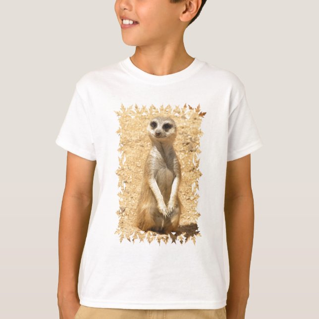 Le T-shirt de l'enfant curieux de Meerkat (Devant)