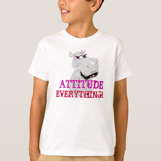 Le T-shirt de l'enfant d'attitude d'hippopotame (Devant)