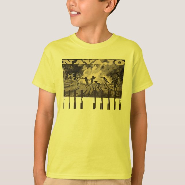Le T-shirt de l'enfant de canyon grand - jaune (Devant)