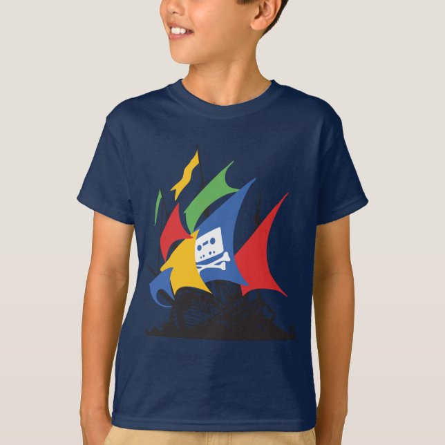 Le T-shirt de l'enfant de Google de pirate (Devant)