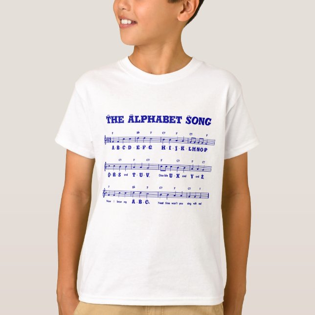 Le T-shirt de l'enfant de la chanson d'alphabet (Devant)
