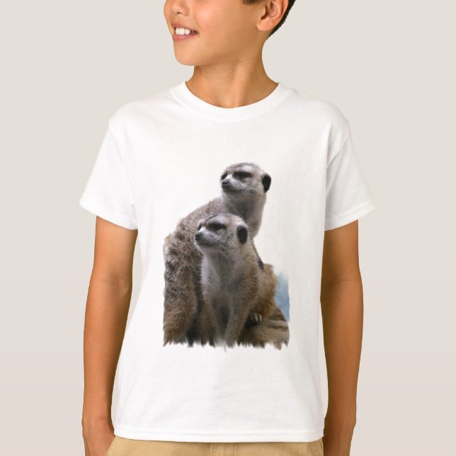 Le T-shirt de l'enfant de paires de Meerkat (Devant)