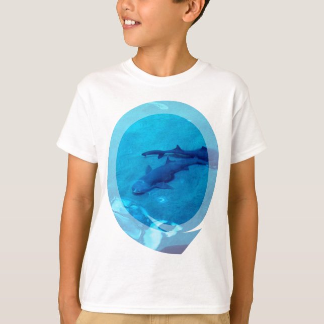 Le T-shirt de l'enfant de paires de requin (Devant)
