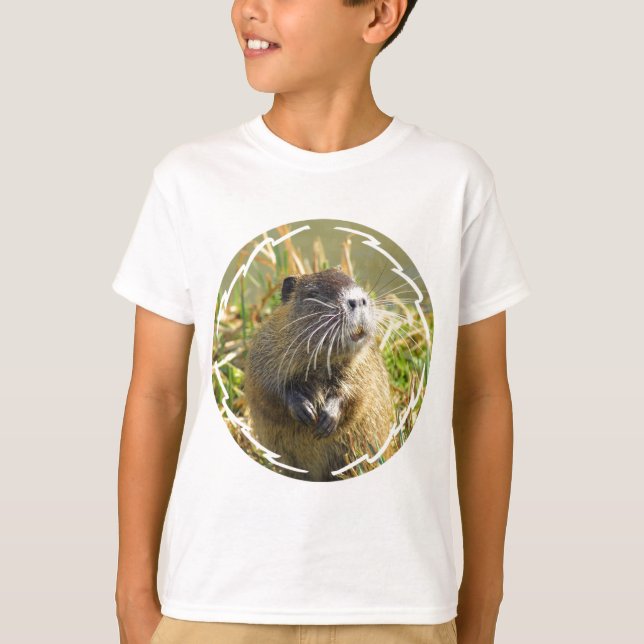 Le T-shirt de l'enfant de photo de castor (Devant)