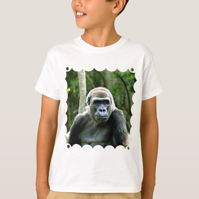 Le T-shirt de l'enfant de profil de gorille (Devant)