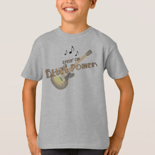 Le T-shirt de l'enfant de puissance de bleus