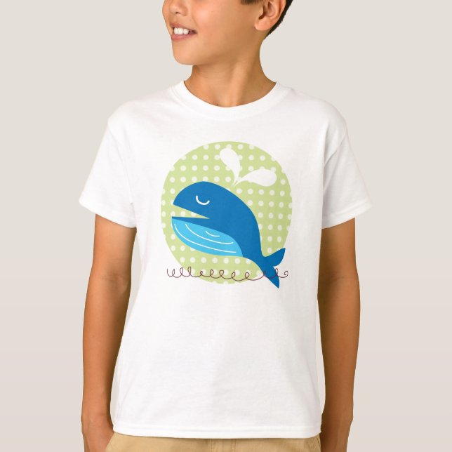 Le T-shirt de l'enfant heureux de baleine (Devant)