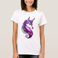 Le T-shirt de loup des femmes tirées par la main