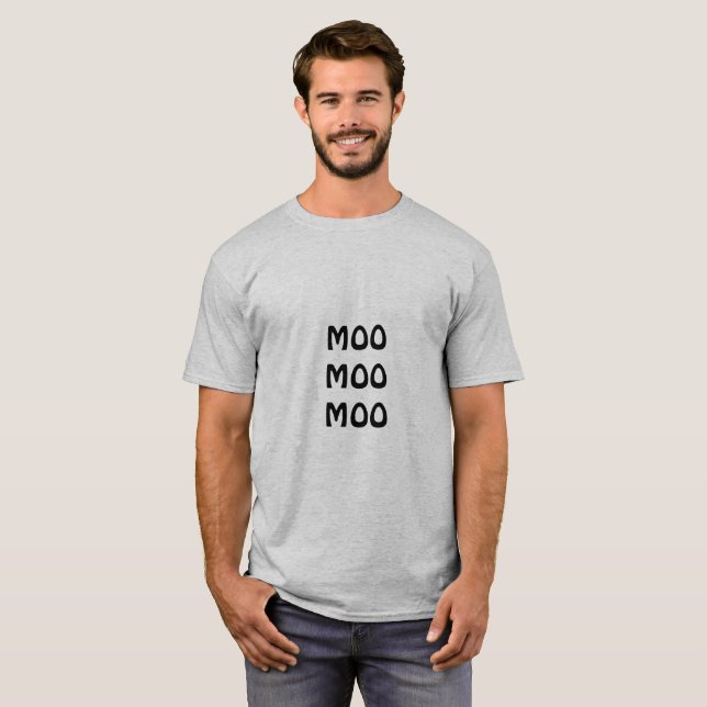 Le T-shirt de MOO de MOO de MOO des hommes drôles (Devant entier)