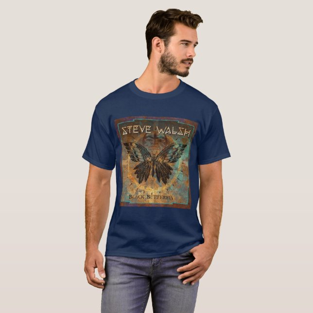 Le T-shirt de papillon des hommes plus noirs d'art (Devant entier)