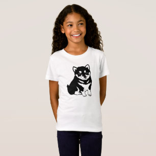 Le T-shirt de Shiba Inu de chiot de la fille