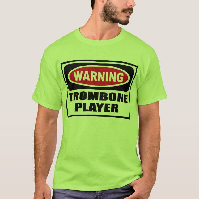 Le T-shirt de TROMBONE des hommes d'avertissement (Devant)