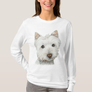 Le T-shirt de Westie de chien de la femme mignonne