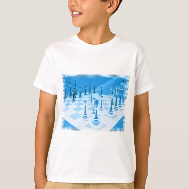 Le T-shirt d'échecs de l'enfant stratégique de jeu (Devant)