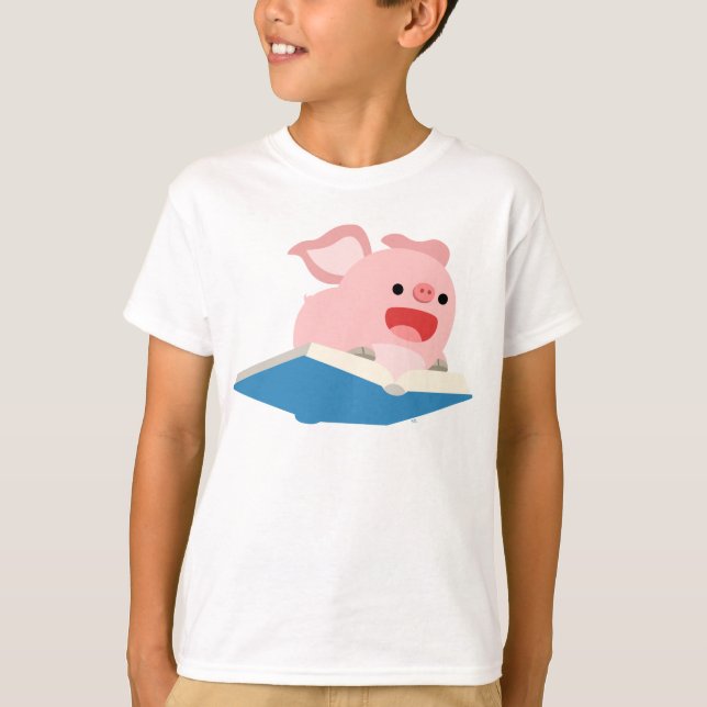Le T-shirt d'enfants de porc de livre et de bande (Devant)