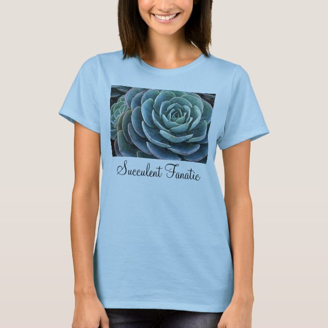 Le T-shirt des dames bleues d'echeveria (Devant)