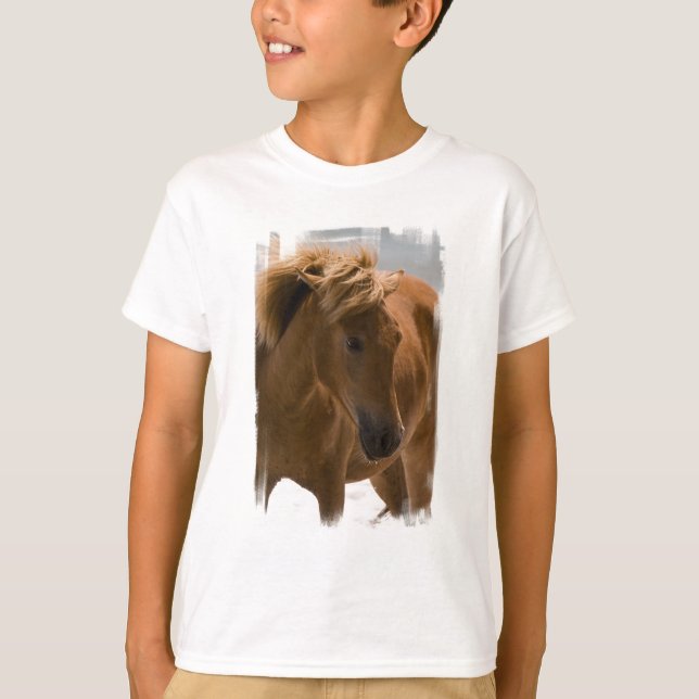 Le T-shirt des enfants de conception de cheval de (Devant)