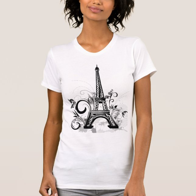 Le T-shirt des femmes comportant Tour Eiffel (Devant)