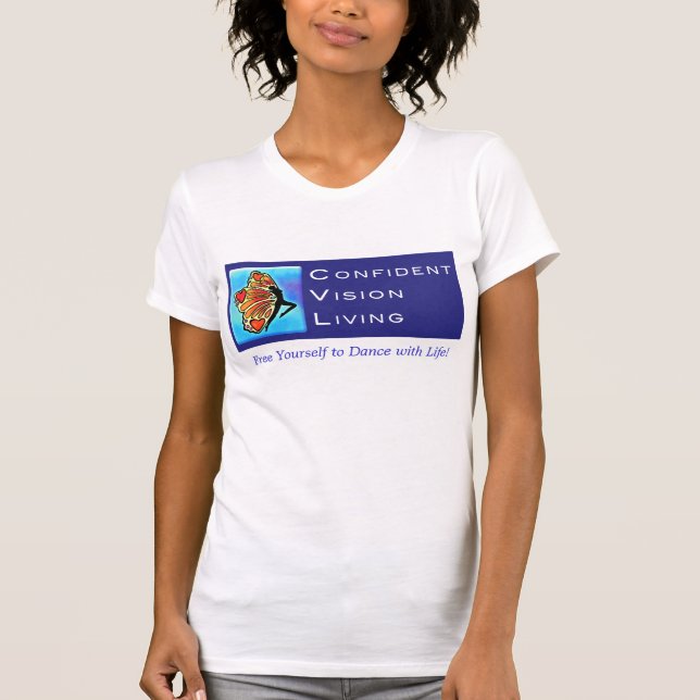 Le T-shirt des femmes de Bleu-Logo de CVL (Devant)