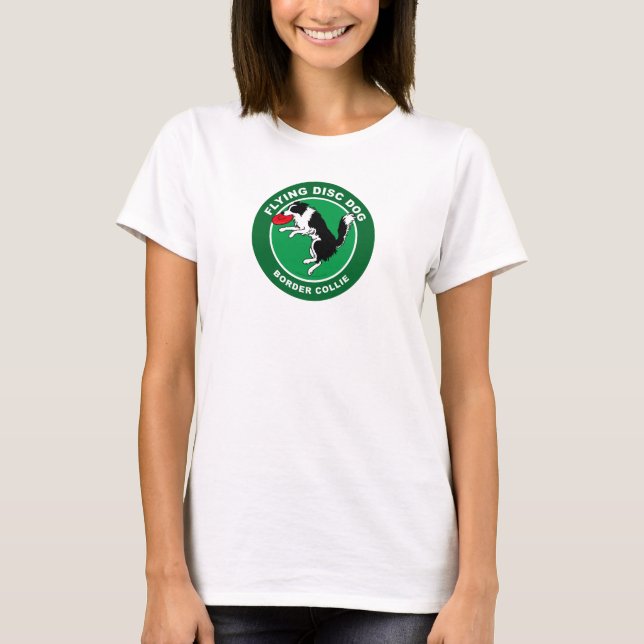 Le T-shirt des femmes de chien de disque de vol de (Devant)