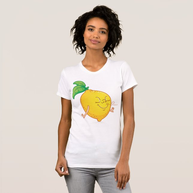 Le T-shirt des femmes de citron de bande dessinée (Devant entier)
