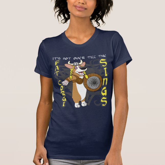Le T-shirt des femmes de corgi d'opéra de Viking (Devant)