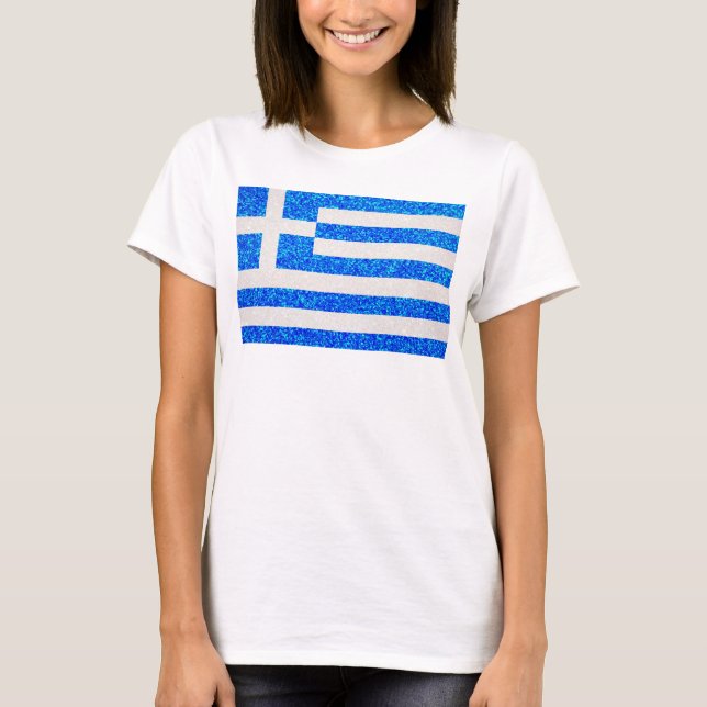 Le T-shirt des femmes de drapeau de la Grèce de (Devant)