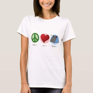 Le T-shirt des femmes de Flyball d'amour de paix