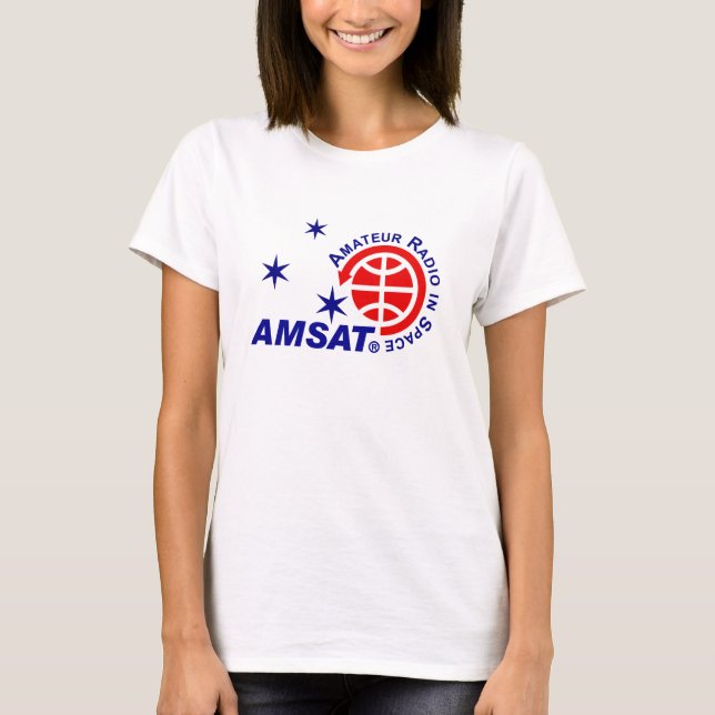 Le T-shirt des femmes de logo d'AMSAT (Devant)