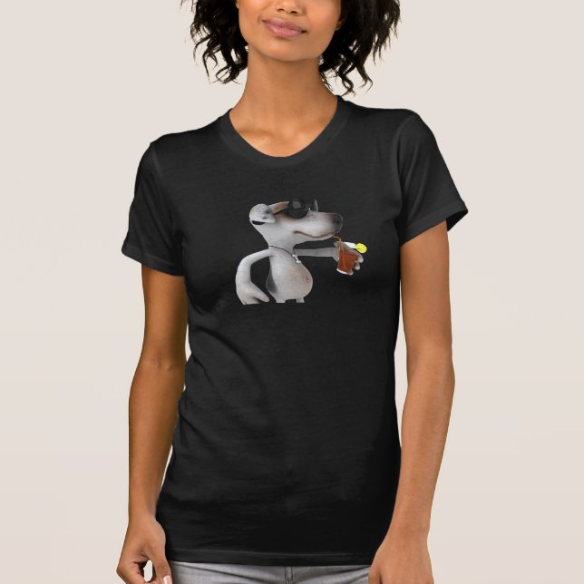 Le T-shirt des femmes de port de lunettes de (Devant)
